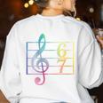 67 Music Meme Slang Six Seven Music Teacher Musician Women's Sweatshirt Back Print White