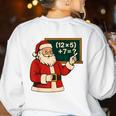 67 Teacher Christmas Santa Six Seven Meme Brainrot Math Joke Women's Sweatshirt Back Print White