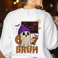 67 Teacher Halloween Ghost Six Seven Meme Math Equation Bruh Women's Sweatshirt Back Print White 67 Teacher Halloween Ghost Six Seven Meme Math Equation Bruh Women's Sweatshirt Back Print White