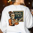 67 Teacher Halloween Skeleton Women's Sweatshirt Back Print White 67 Teacher Halloween Skeleton Women's Sweatshirt Back Print White