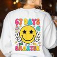 67th Day Of School Shirt 67 Days Smarter Teacher Boy Girls Women's Sweatshirt Back Print White 67th Day Of School Shirt 67 Days Smarter Teacher Boy Girls Women's Sweatshirt Back Print White