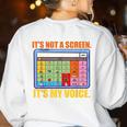 AAC Awareness AAC Teacher It's Not A Screen It's My Voice Men Women Women's Sweatshirt Back Print White AAC Awareness AAC Teacher It's Not A Screen It's My Voice Men Women Women's Sweatshirt Back Print White