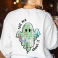 AAC Ghost Tell Me About It Speech Pathology AAC Sped Teacher Women's Sweatshirt Back Print White AAC Ghost Tell Me About It Speech Pathology AAC Sped Teacher Women's Sweatshirt Back Print White