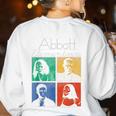 Abbott Elementary Colorful Pop Art Teachers TV Show Women's Sweatshirt Back Print White Abbott Elementary Colorful Pop Art Teachers TV Show Women's Sweatshirt Back Print White