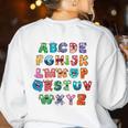 ABC Cute Monster Alphabet Halloween Teacher Costume Kids Women's Sweatshirt Back Print White