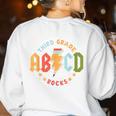 ABCD 3rd Grade Rocks Pencil Lightning Teachers Rock Boys Women's Sweatshirt Back Print White ABCD 3rd Grade Rocks Pencil Lightning Teachers Rock Boys Women's Sweatshirt Back Print White