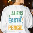 If Aliens Can Find Earth You Can Find a Pencil Teacher Women's Sweatshirt Back Print White If Aliens Can Find Earth You Can Find a Pencil Teacher Women's Sweatshirt Back Print White