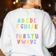 Alphabet ABC Elemeno Teacher Student Back To School Women's Sweatshirt Back Print White