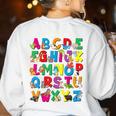 Alphabet Animals ABCs Zoo Kids Boys Girls Teacher Women's Sweatshirt Back Print White