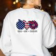 American Flag Teach Love Freedom Preschool Teacher 4th July Women's Sweatshirt Back Print White American Flag Teach Love Freedom Preschool Teacher 4th July Women's Sweatshirt Back Print White