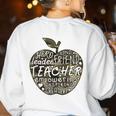 Apple Camoflauge Clothing Camo Student Teacher Cute School Women's Sweatshirt Back Print White Apple Camoflauge Clothing Camo Student Teacher Cute School Women's Sweatshirt Back Print White