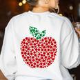 Apple Dot Pattern Art Teacher Appreciation Men Women Humor Women's Sweatshirt Back Print White Apple Dot Pattern Art Teacher Appreciation Men Women Humor Women's Sweatshirt Back Print White