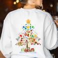 Art Christmas Tree Merry Christmas Artist Art Teacher Women's Sweatshirt Back Print White Art Christmas Tree Merry Christmas Artist Art Teacher Women's Sweatshirt Back Print White