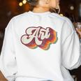 Art Teacher Back To School Women's Sweatshirt Back Print White Art Teacher Back To School Women's Sweatshirt Back Print White