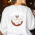 Art Teacher Halloween Donut Lover Costume Kawaii Monster Women's Sweatshirt Back Print White Art Teacher Halloween Donut Lover Costume Kawaii Monster Women's Sweatshirt Back Print White