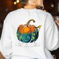 Art Teacher Pumpkin Halloween Night Men Women Women's Sweatshirt Back Print White Art Teacher Pumpkin Halloween Night Men Women Women's Sweatshirt Back Print White