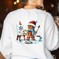 Artist Gingerbread Painter Art Teacher Student Christmas Women's Sweatshirt Back Print White Artist Gingerbread Painter Art Teacher Student Christmas Women's Sweatshirt Back Print White