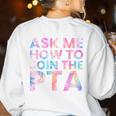 Ask Me How To Join PTA Crew Parent Teacher Matching School Women's Sweatshirt Back Print White Ask Me How To Join PTA Crew Parent Teacher Matching School Women's Sweatshirt Back Print White