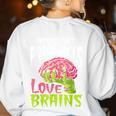 Assistant Principals Love Brains Zombie Teacher Halloween Women's Sweatshirt Back Print White