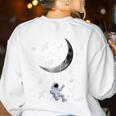 Astronaut Purple Moon Swing NASA Space Science Teacher Women's Sweatshirt Back Print White Astronaut Purple Moon Swing NASA Space Science Teacher Women's Sweatshirt Back Print White