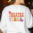 Theatre Vibes Teacher Man Women Youth Auditorium Concert Tee Women's Sweatshirt Back Print White