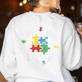 Autism Awareness Teacher Shirt Teach Accept Understand Love Women's Sweatshirt Back Print White