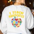 Autism Teacher Shirt I Teach Kindness Apple Puzzle Awareness Women's Sweatshirt Back Print White