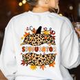 Autumn Fall SPED ED Teacher Thankful Grateful Pumpkin Retro Women's Sweatshirt Back Print White