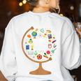 Awesome Teachers T Shirt Teaching Future Leaders Globe For Men Women Women's Sweatshirt Back Print White Awesome Teachers T Shirt Teaching Future Leaders Globe For Men Women Women's Sweatshirt Back Print White