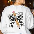 Back To School Hello Fifth Grade Teacher Coquette Pencil Bow Women's Sweatshirt Back Print White