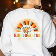 Back To School Kindergarten Dream Team Teacher Love Floral Women's Sweatshirt Back Print White Back To School Kindergarten Dream Team Teacher Love Floral Women's Sweatshirt Back Print White
