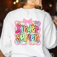 Back To School Kindergarten Preppy Teacher Girl Women's Sweatshirt Back Print White