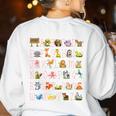 Back To School Kindergarten Teacher ABCs Animals Alphabet Women's Sweatshirt Back Print White Back To School Kindergarten Teacher ABCs Animals Alphabet Women's Sweatshirt Back Print White