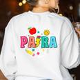 Back To School Para For Men Women Teacher Women's Sweatshirt Back Print White Back To School Para For Men Women Teacher Women's Sweatshirt Back Print White