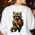 Back To School Raccoon Teachers Student Kids Women's Sweatshirt Back Print White Back To School Raccoon Teachers Student Kids Women's Sweatshirt Back Print White