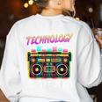 Back To School Retro Technology Is My Jam 80's Teacher Women's Sweatshirt Back Print White Back To School Retro Technology Is My Jam 80's Teacher Women's Sweatshirt Back Print White