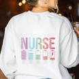 Battery Life Of A Nurse School Teacher Appreciation Women's Sweatshirt Back Print White Battery Life Of A Nurse School Teacher Appreciation Women's Sweatshirt Back Print White