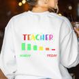 Battery Life Of A School Teacher Monday To Friday For Men Women Women's Sweatshirt Back Print White