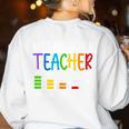 Battery Life Of A Teacher School Teacher Appreciation Women's Sweatshirt Back Print White Battery Life Of A Teacher School Teacher Appreciation Women's Sweatshirt Back Print White