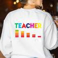 Battery Life Of a Teacher Shirt Thanksgiving Teacher Women's Sweatshirt Back Print White