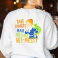 Beauty Teacher Take Chances Make Mistakes Get Messy Women's Sweatshirt Back Print White Beauty Teacher Take Chances Make Mistakes Get Messy Women's Sweatshirt Back Print White