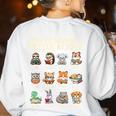 How To Become A Better Reader Animals Reading Teacher Women's Sweatshirt Back Print White