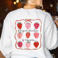 Bilingual Education Is My Jam Strawberry Spanish Teacher Women's Sweatshirt Back Print White Bilingual Education Is My Jam Strawberry Spanish Teacher Women's Sweatshirt Back Print White