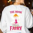 The Book Fairy Reading Teacher Librarian T-Shirt Women's Sweatshirt Back Print White