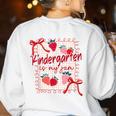 Bow Strawberry Kindergarten Is My Jam Teacher Kinder Team Women's Sweatshirt Back Print White