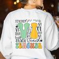 Braille Teacher Of The Visually Impaired Groovy VI Teacher Women's Sweatshirt Back Print White Braille Teacher Of The Visually Impaired Groovy VI Teacher Women's Sweatshirt Back Print White