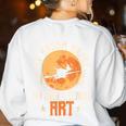 My Broom Broke So Now I Teach Art Teacher Halloween Costume For Men Women Women's Sweatshirt Back Print White My Broom Broke So Now I Teach Art Teacher Halloween Costume For Men Women Women's Sweatshirt Back Print White