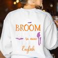 My Broom Broke So Now I Teach English English Teacher Witch Women's Sweatshirt Back Print White My Broom Broke So Now I Teach English English Teacher Witch Women's Sweatshirt Back Print White