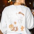 Bruh The Math Ain't Mathin' Show Your Work Halloween Teacher Women's Sweatshirt Back Print White Bruh The Math Ain't Mathin' Show Your Work Halloween Teacher Women's Sweatshirt Back Print White