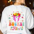 Be A Bucket Filler Teacher Teaching Groovy Back To School For Men Women Women's Sweatshirt Back Print White Be A Bucket Filler Teacher Teaching Groovy Back To School For Men Women Women's Sweatshirt Back Print White